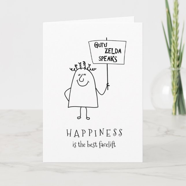 Cartão Guru Zelda adiciona um nome Felicidade de Aniversá (Frente)