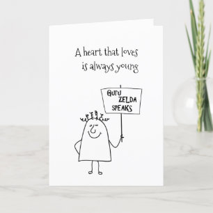 Cartão Guru Zelda Fala Divertido Personalizar Aniversári