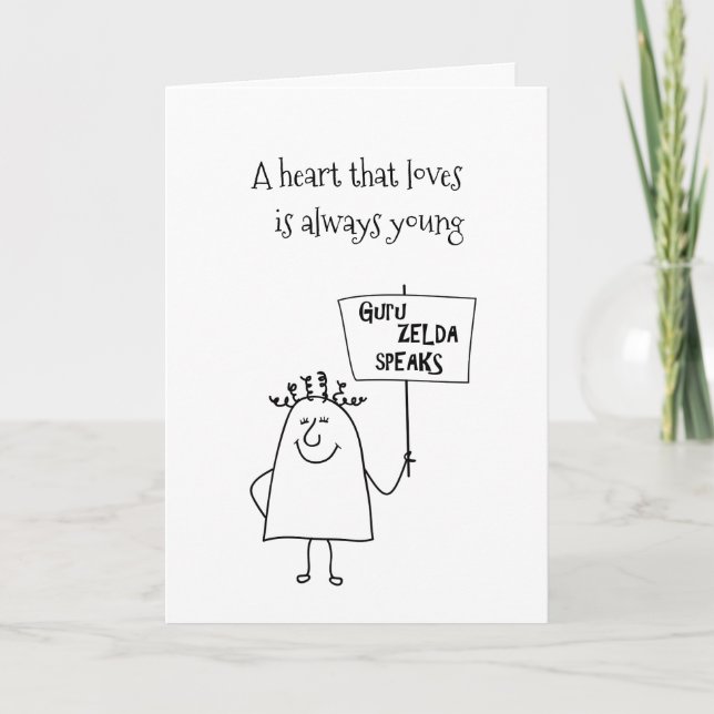 Cartão Guru Zelda Fala Divertido Personalizar Aniversário (Frente)