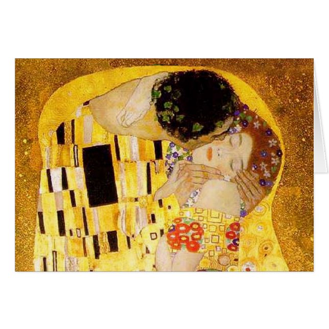 Cartão Gustav Klimt A Pintura Clássica Beija (Frente Horizontal)