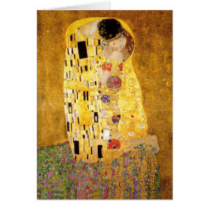 Cartão Gustav Klimt A Pintura Clássica Beija