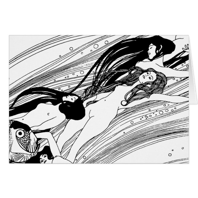 Cartão Gustav Klimt - Arte Japonesa Surreal no Sangue de  (Frente Horizontal)