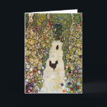 Cartão Gustav Klimt - Caminho do Jardim com Galinhas<br><div class="desc">Caminho do Jardim com Galinhas - Gustav Klimt, Petróleo na Canvas, 1916</div>