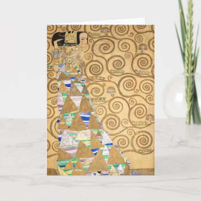 Cartão Gustav Klimt - Expectativa, Frieze Stoclet (Frente)