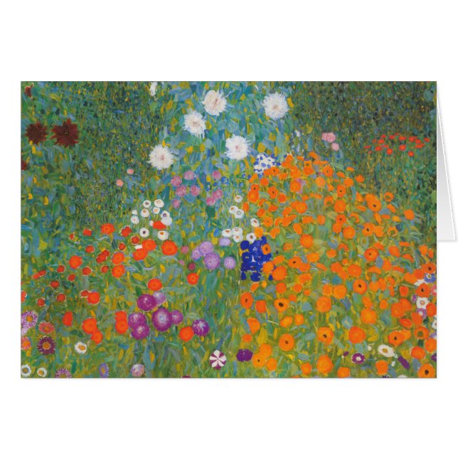 Cartão Gustav Klimt Flower Garden Cottage Nature (Frente Horizontal)