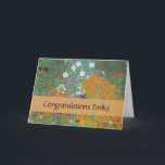 Cartão Gustav Klimt Flower Garden Cottage Nature<br><div class="desc">Uma bela pintura de jardim - esta é uma pintura clássica de Gustav Klimt,  chamada Jardim de Algodão,  ou Jardim Bauergarten,  1907,  que é um close up de um jardim floral,  uma pintura floral colorida.</div>