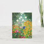 Cartão Gustav Klimt Flower Garden Note Card<br><div class="desc">Gustav Klimt Flower Garden note card. Oil painting on canvas from 1907. Completed during his golden phase, Flower Garden is one of Klimt’s most famous landscape paintings. The summer colors burst forth in this work with a beautiful mix of orange, red, purple, blue, pink and white blossoms. A great gift...</div>