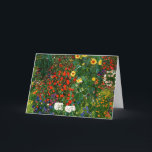Cartão Gustav Klimt - Jardim de Fazenda com Girassóis<br><div class="desc">Pintura de arte de Gustav Klimt,  Jardim Fazenda com Sunflower</div>