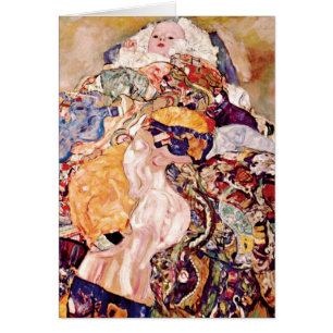 Cartão Gustav Klimt - O Berço Bebê - Recém-nascido