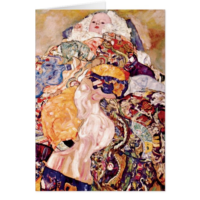 Cartão Gustav Klimt - O Berço Bebê - Recém-nascido (Frente)