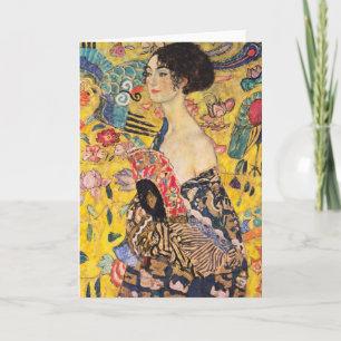 Cartão Gustav Klimt - Senhora com Leque