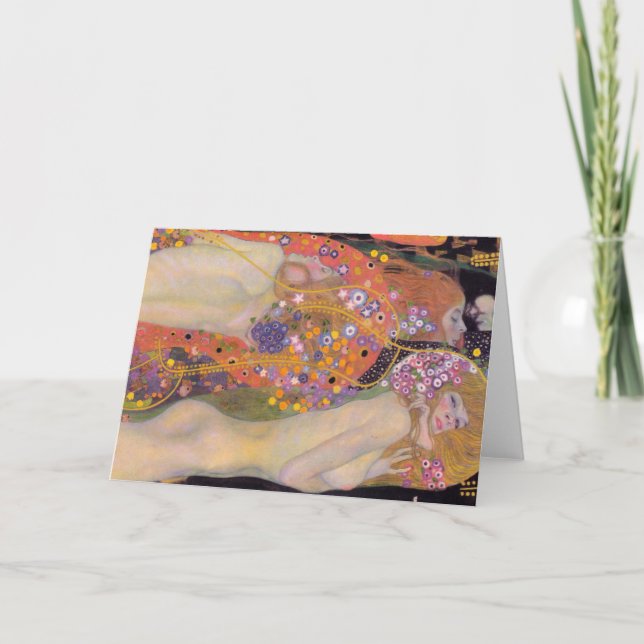 Cartão Gustav Klimt - Serpentes Água II (Frente)