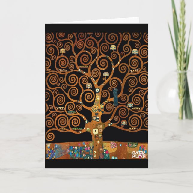 Cartão Gustav Klimt Under the Tree of Life (Frente)