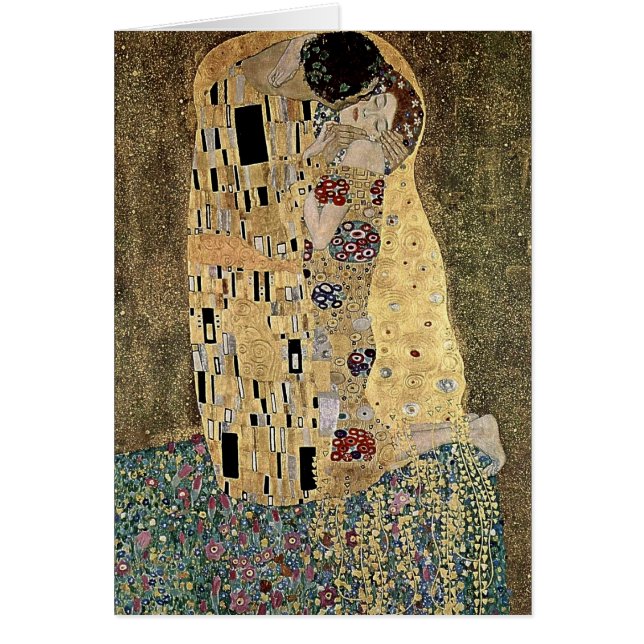 Cartão Gustav Klimt's The Kiss (cerca de 1908) (Frente)