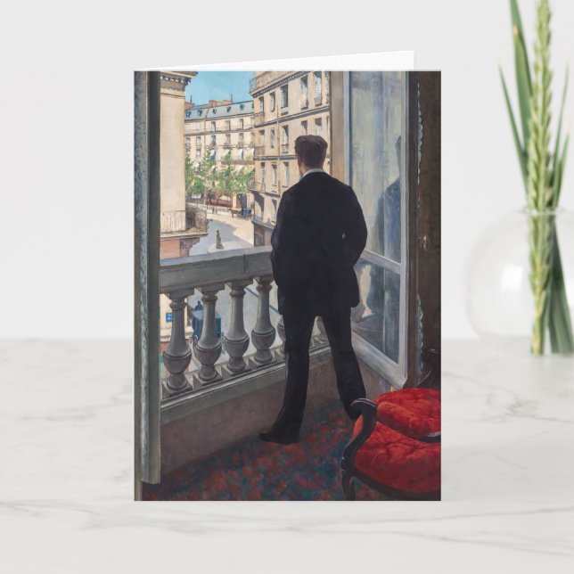 Cartão Gustave Caillebotte - Homem na Janela (Frente)