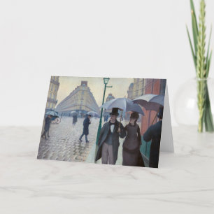 Cartão Gustave Caillebotte - Rua de Paris; Dia Chuvoso