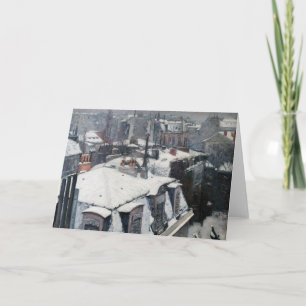 Cartão Gustave Caillebotte - Telhados na neve