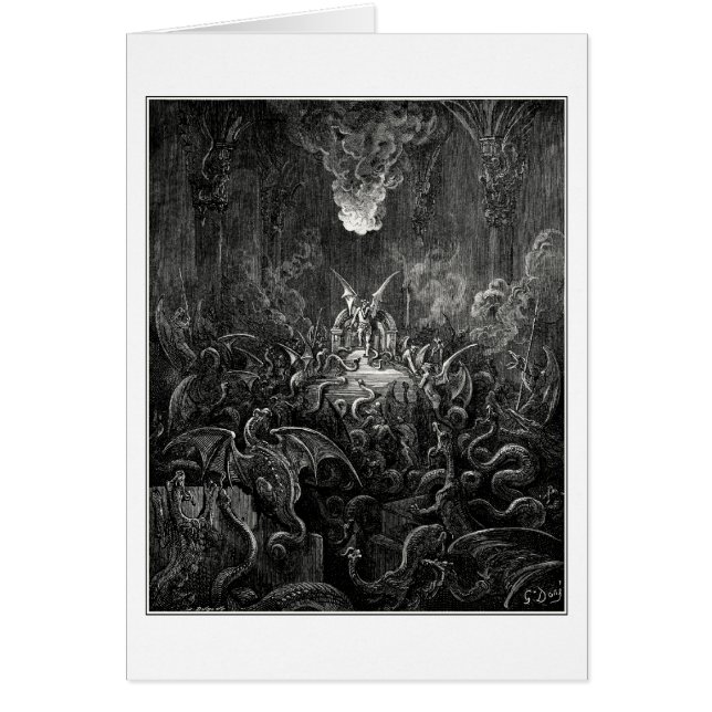 Cartão Gustave Dore: terrível era o ruído (Frente)