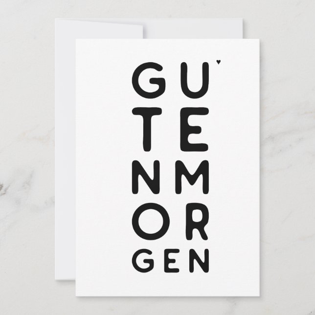 Cartão Guten Morgen - minimalistic typography card (Frente)