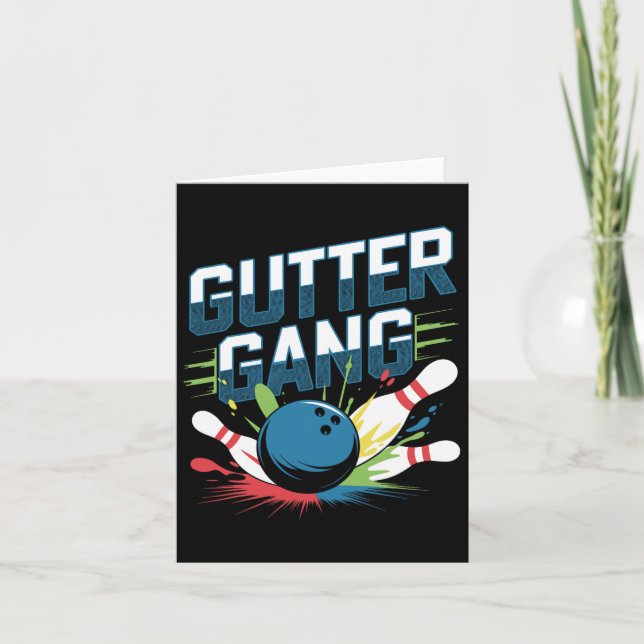 Cartão Gutter Gang Camisa Boliche Engraçada Camisa Gutter (Frente)