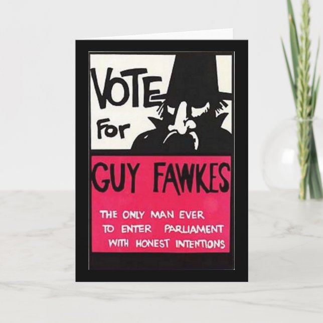 Cartão Guy Fawkes campaign (Frente)