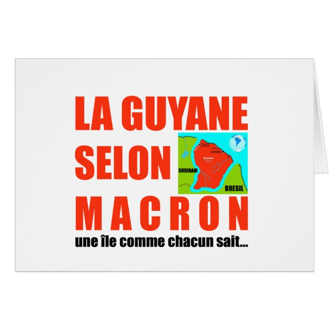 Cartão Guyane selon Macron est une île (Frente Horizontal)
