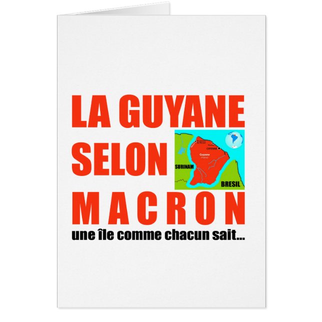Cartão Guyane selon Macron est une île (Frente)