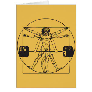 Cartão Gym Barbell Deadlifo - Homem Vitruviano