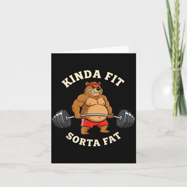 Cartão Gym Dad Bod Werlifting Bear Weightlifting Men  (Frente)