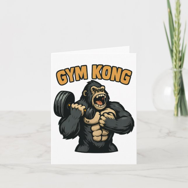 Cartão Gym Kong Funny Bodybuilding Malhação Gorilla Beast (Frente)