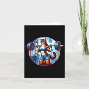 Cartão Gym Muscle Girl Com Uma Bela Bela Energia Bodybu