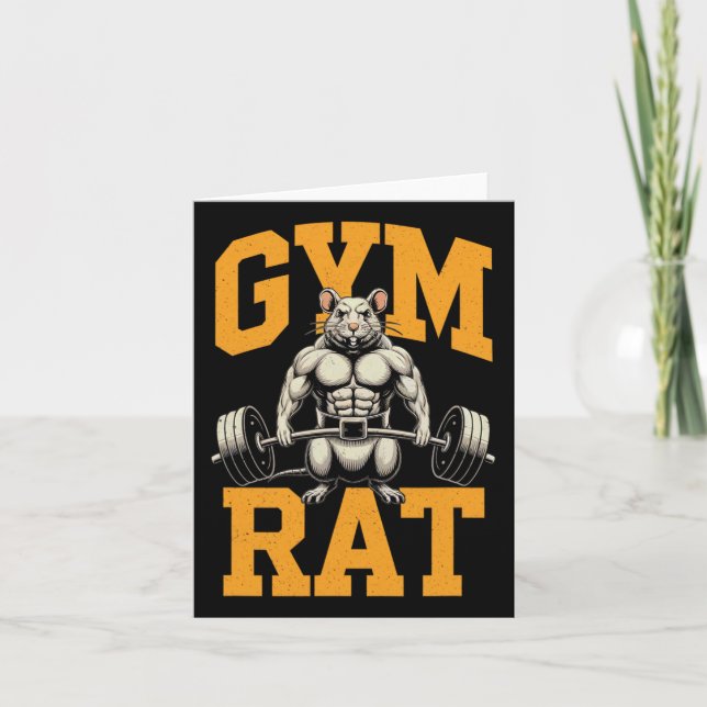 Cartão Gym Rat Significa Rato De Gym Pesando Na Gama (Frente)