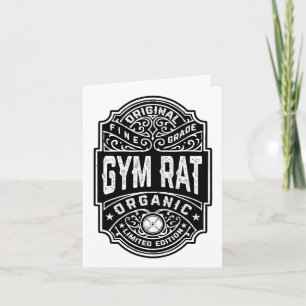 Cartão Gym Rat Vintage Whiskey Label Bodybuilding Gym Wor