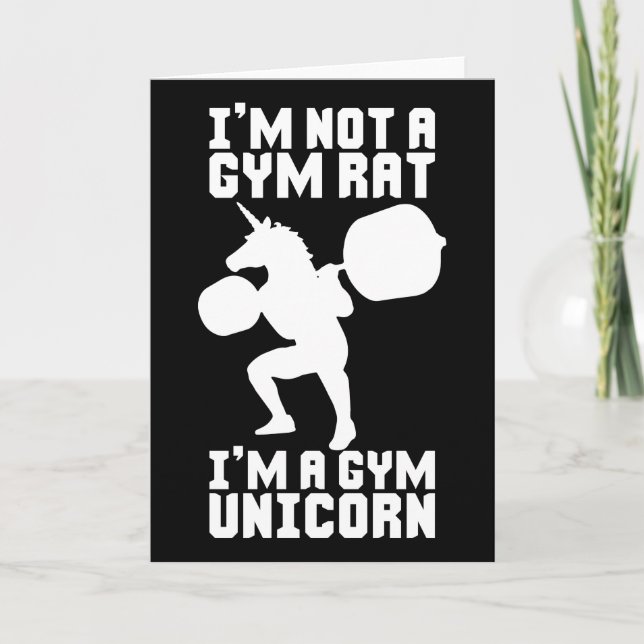 Cartão Gym Rat vs Gym Unicorn - Engraçado Inspiração de W (Frente)