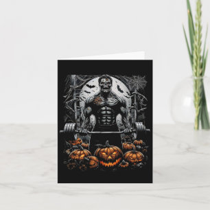 Cartão Gym Skeleton - Malhação divertida-halloween Workou