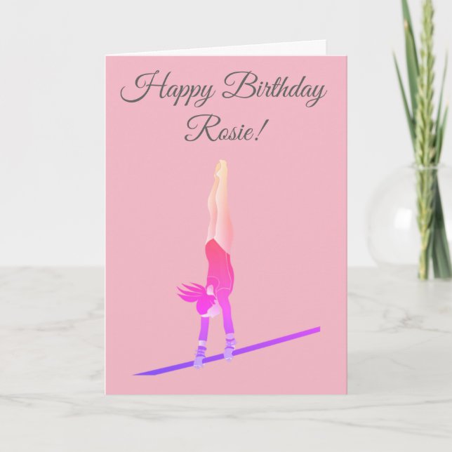 Cartão Gymnast Birthday Card (Frente)