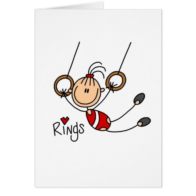 Cartão Gymnast em anéis (Frente)