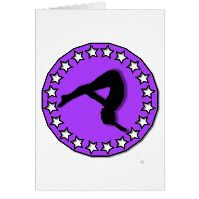 Cartão Gymnast no roxo (Frente)