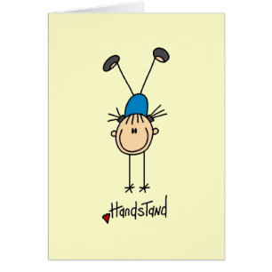 Cartão Gymnast que faz Handstands