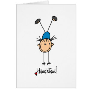 Cartão Gymnast que faz Handstands