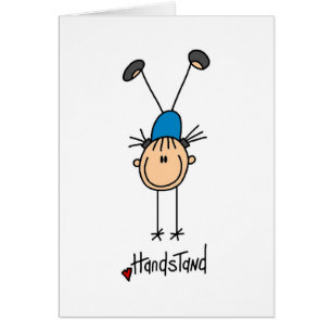 Cartão Gymnast que faz o Handstand