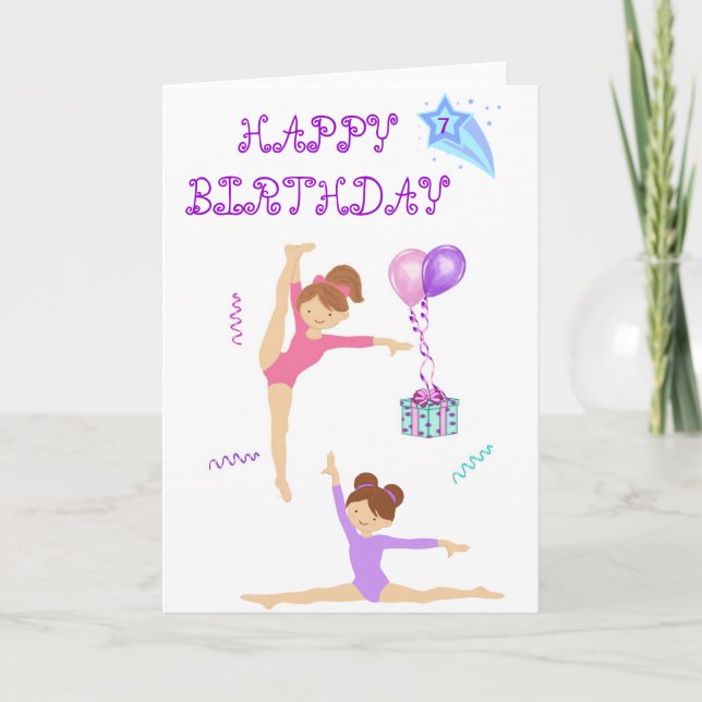 Cartão Gymnastics birthday card personalized (Frente)