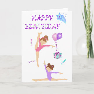 Cartão Gymnastics birthday card personalized