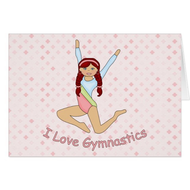 Cartão Gymnastics Redhead (Frente Horizontal)