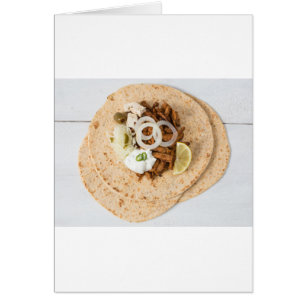 Cartão Gyros pita com tzatziki coleslaw azeitonas e feta