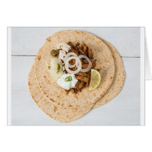 Cartão Gyros pita com tzatziki coleslaw azeitonas e feta