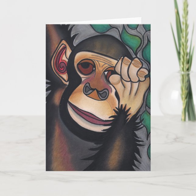Cartão Há um macaco nas minhas costas? (Frente)