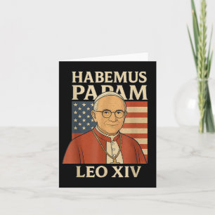Cartão Habemus Papam Papa Leo Xiv Bandeira Americana