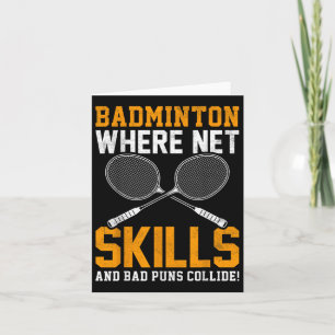 Cartão Habilidades de Rede de Badminton Piadas Ruins Coli