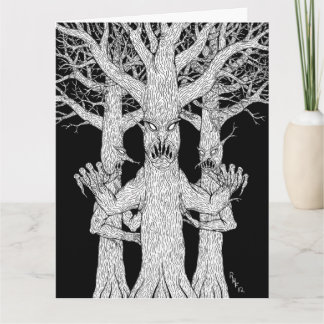 Cartão Habitantes do Diabólico Bosque Arte de Horror Estr